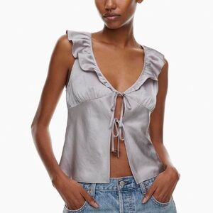Wilfred Silver Ruffle Top